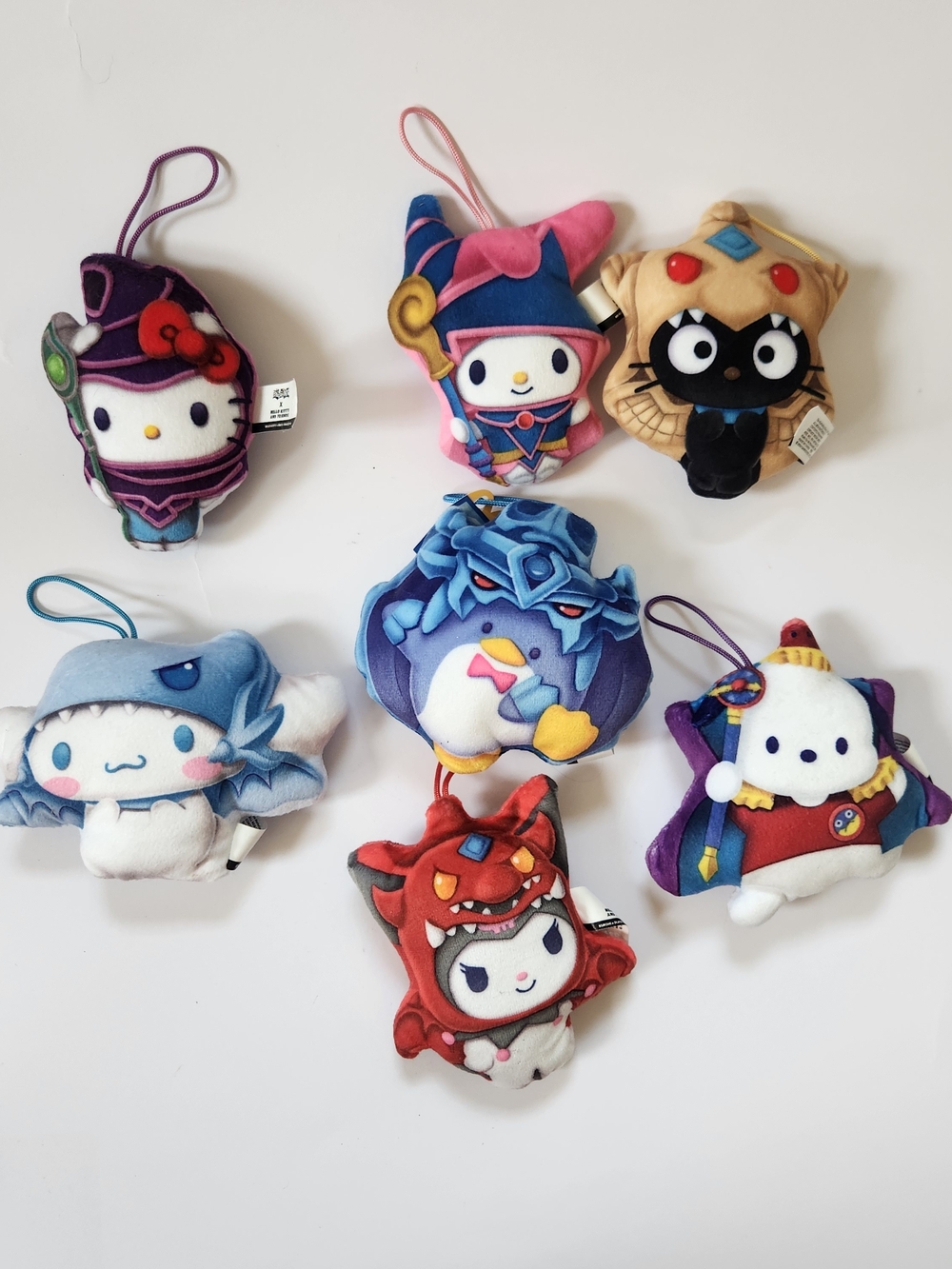 McDonald's Yu-Gi-Oh! X Hello Kitty & Friends Happy Meal Toy Plush Lot Of 7